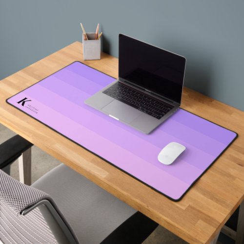 Girly Chic Lilac Purple Lavender Classic Monogram Desk Mat