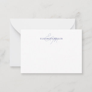 Girly Chic Lilac Violet 2 Script Monorgram Note Card