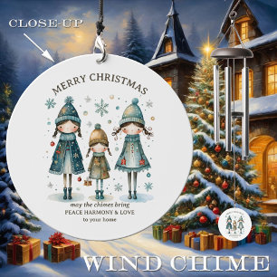 Girly Chic Merry Christmas Wind Chime