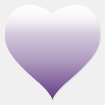 Girly Chic Minimalist Ombre Lilac Lavender Purple Heart Sticker by cranberrysky at Zazzle