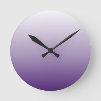 Girly Chic Minimalist Ombre Lilac Lavender Purple Round Clock by cranberrysky at Zazzle