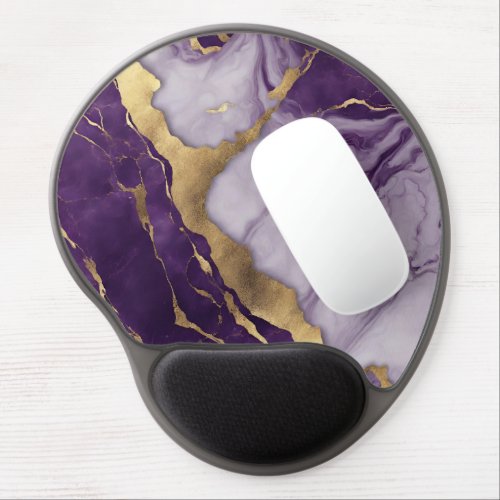 Girly Chic Minimalist Scandinavian Purple Marble  Gel Mouse Pad