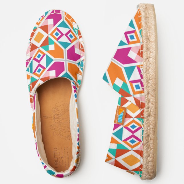 Girly Chic Modern Geometric Pattern Espadrilles (Side)
