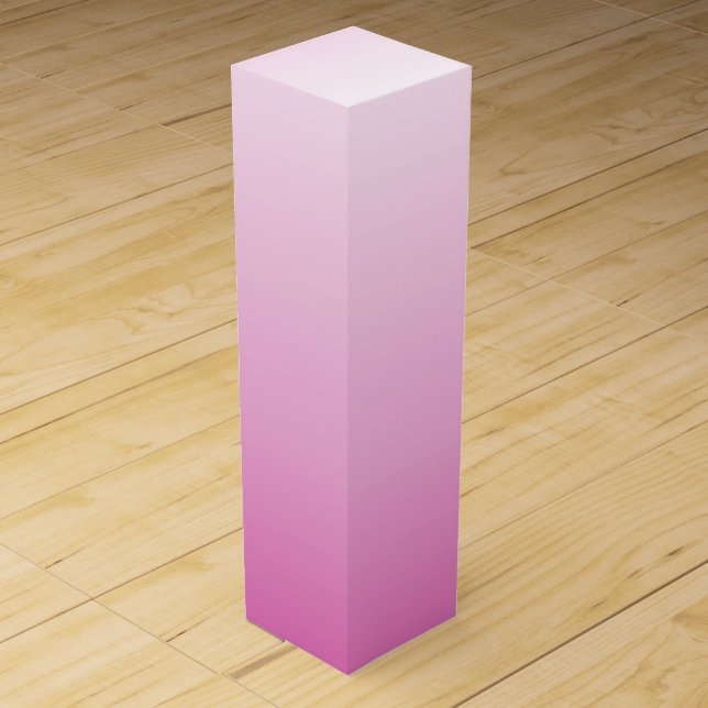 girly chic monograms blush pink ombre magenta wine gift box (Front)