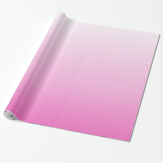 girly chic monograms blush pink ombre magenta wrapping paper (Unrolled)