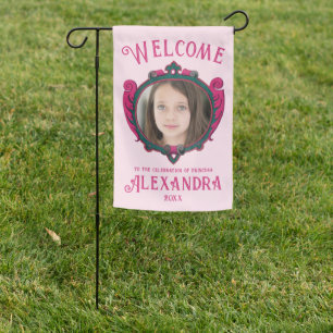 Girly Chic Pastel Pink Princess Fairytale Photo Garden Flag