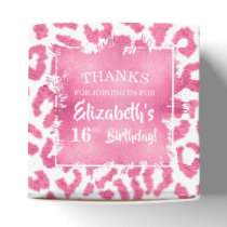 Girly Chic Pink and White Leopard Birthday Favor Boxes