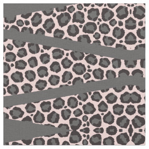 Girly Chic Pink Black Gray Leopard Cheetah Print Fabric