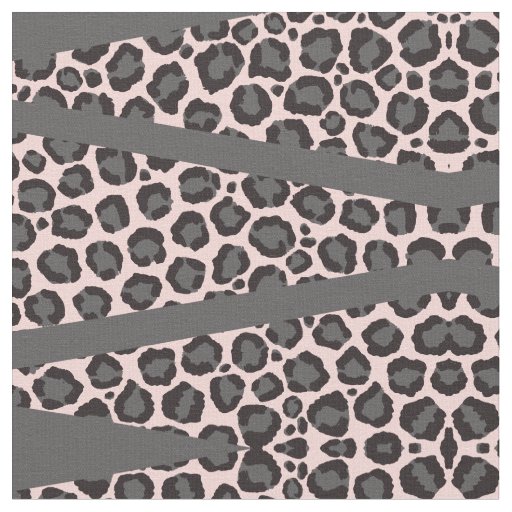 Girly Chic Pink Black Gray Leopard Cheetah Print Fabric