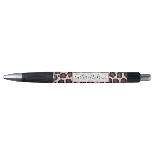 Girly Chic Pink Black Gray Leopard Cheetah Print Pen