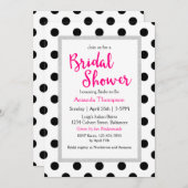 Girly Chic Polka Dots and Hot Pink Bridal Shower Invitation (Front/Back)