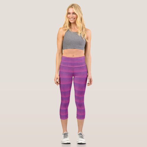 Girly Chic Purple Pink Modern Exercise Workout Capri Leggings