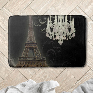 girly chic retro fashion paris eiffel tower bath mat