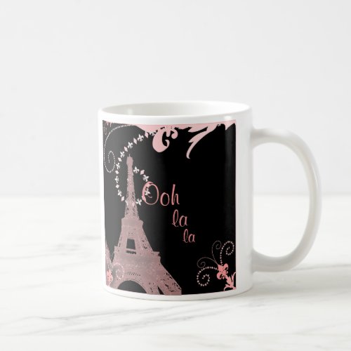 girly chic retro fashion paris eiffel tower coffee mug