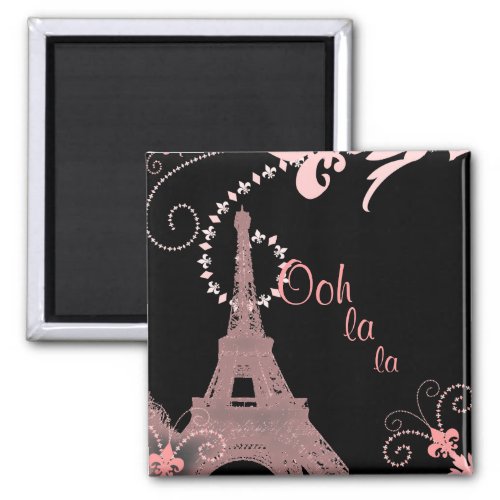 girly chic retro fashion paris eiffel tower magnet