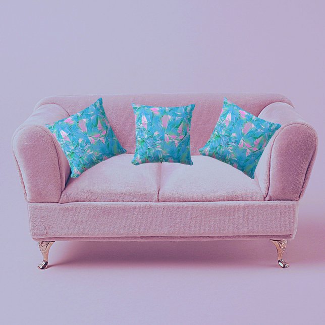 Girly Chic Romantic Soft Blue Esthetic Throw Pillow (Creator Uploaded)