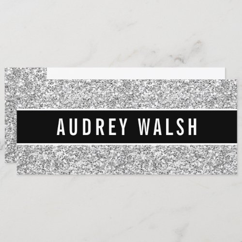 Girly Chic Silver Sequin Black Gift Certificate Invitation