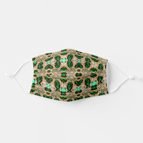 girly chic sophisticated bohemian emerald green  adult cloth face mask