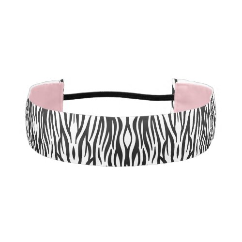 girly chic stylish black white zebra print athletic headband