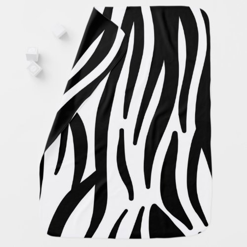 girly chic stylish black white zebra print baby blanket
