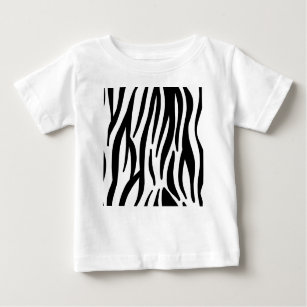 girly chic stylish black white zebra print baby T-Shirt