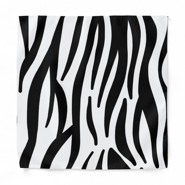 girly chic stylish black white zebra print bandana (Front)