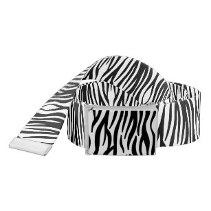girly chic stylish black white zebra print belt