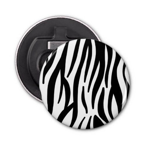 girly chic stylish black white zebra print bottle opener