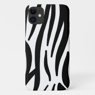 girly chic stylish black white zebra print iPhone 11 case