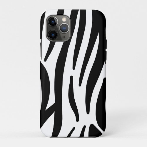 girly chic stylish black white zebra print iPhone 11 pro case