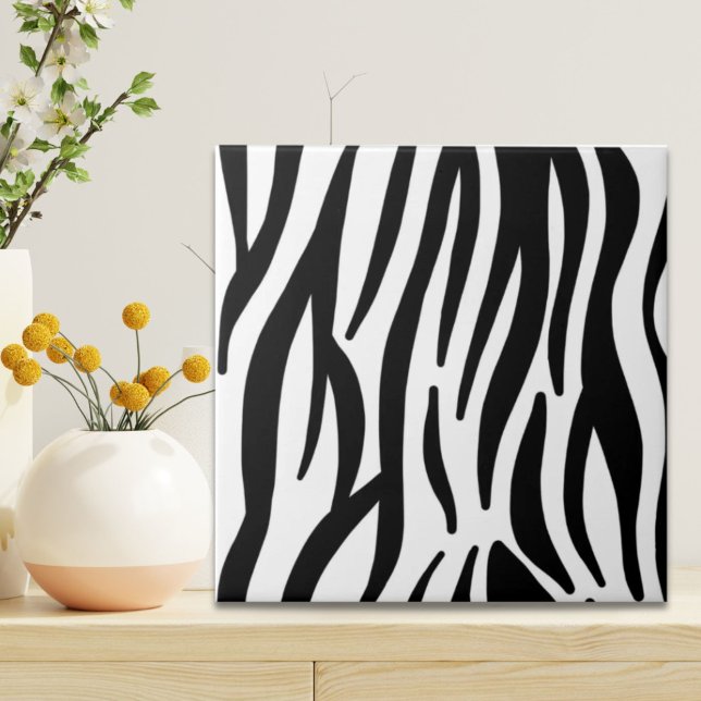 girly chic stylish black white zebra print ceramic tile (girly chic stylish black white zebra print ceramic tile)