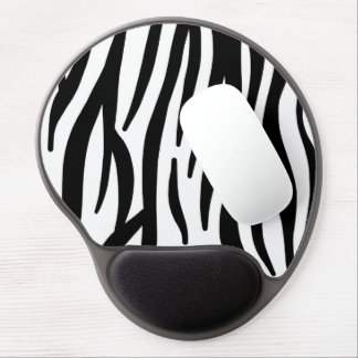 girly chic stylish black white zebra print gel mouse pad