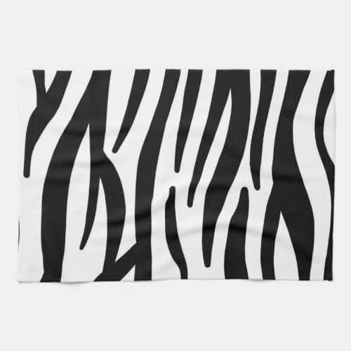 girly chic stylish black white zebra print kitchen towel