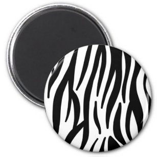 girly chic stylish black white zebra print magnet