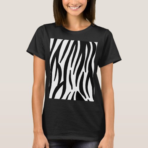 girly chic stylish black white zebra print T_Shirt