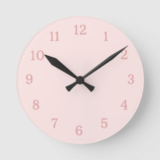 Girly Chic Stylish Blush Pink Round Clock