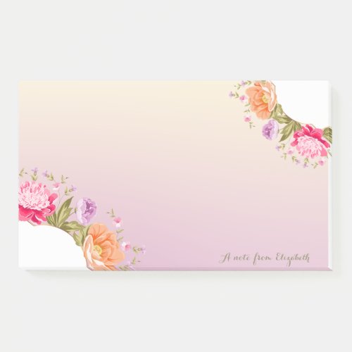 Girly Chic Stylish Floral _Personalized Post_it Notes