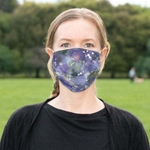 Girly Chic Tie Dye Purple Adult Cloth Face Mask