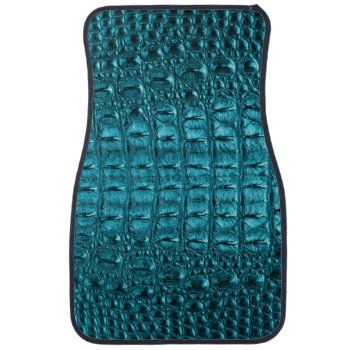Girly Chic Turquoise Aqua Blue Alligator Print Car Floor Mat by WhenWestMeetEast at Zazzle