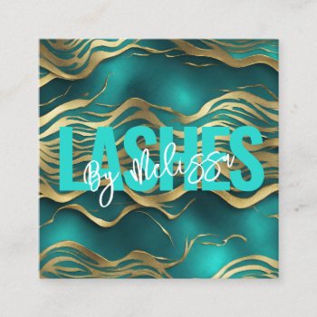 Girly Chic Typography Beauty Makeup Artist Lashes  Square Business Card by businesscardsdepot at Zazzle