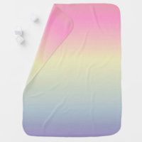 girly chic unicorn pink purple  pastel rainbow baby blanket