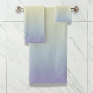 girly chic unicorn pink purple pastel rainbow bath towel set