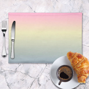girly chic unicorn pink purple  pastel rainbow cloth placemat