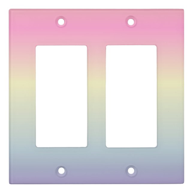 girly chic unicorn pink purple  pastel rainbow light switch cover (Front)