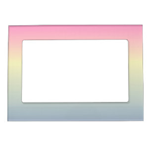 girly chic unicorn pink purple  pastel rainbow magnetic frame