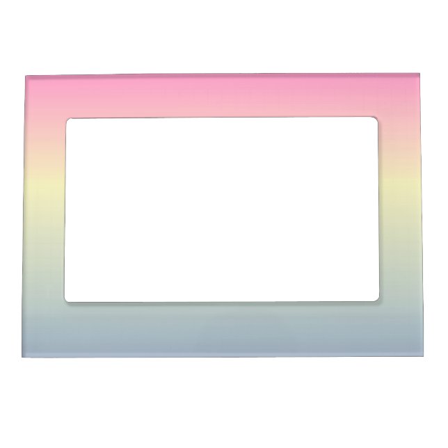 girly chic unicorn pink purple  pastel rainbow magnetic frame (Front)