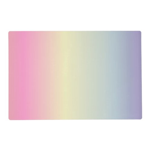 girly chic unicorn pink purple  pastel rainbow placemat