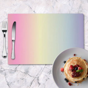 girly chic unicorn pink purple pastel rainbow placemat
