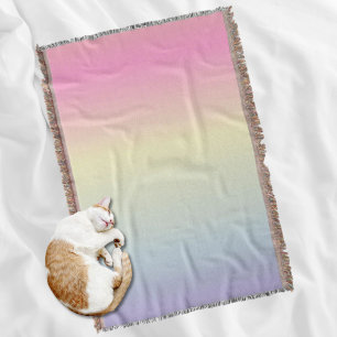 girly chic unicorn pink purple pastel rainbow throw blanket