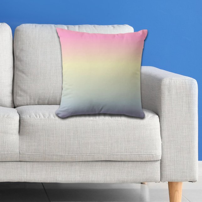 girly chic unicorn pink purple  pastel rainbow throw pillow (Creator Uploaded)